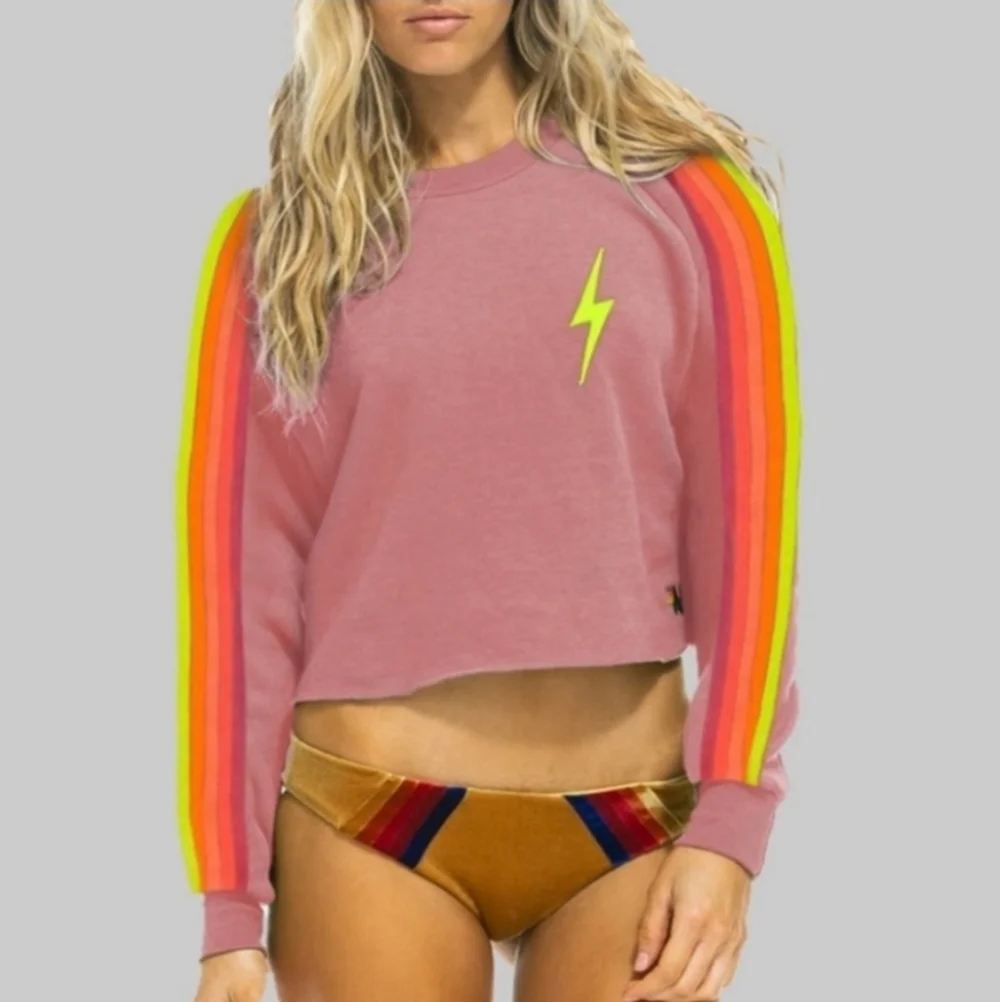 Aviator Nation Bolt Cropped Sweatshirt - Picture 3 of 16